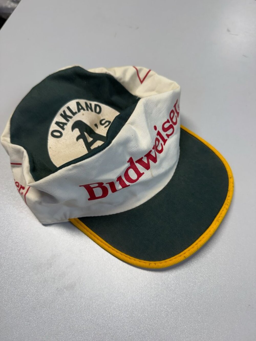 Men's Vintage Budweiser Oakland Athletics A's Green/White Baseball Cap Hat